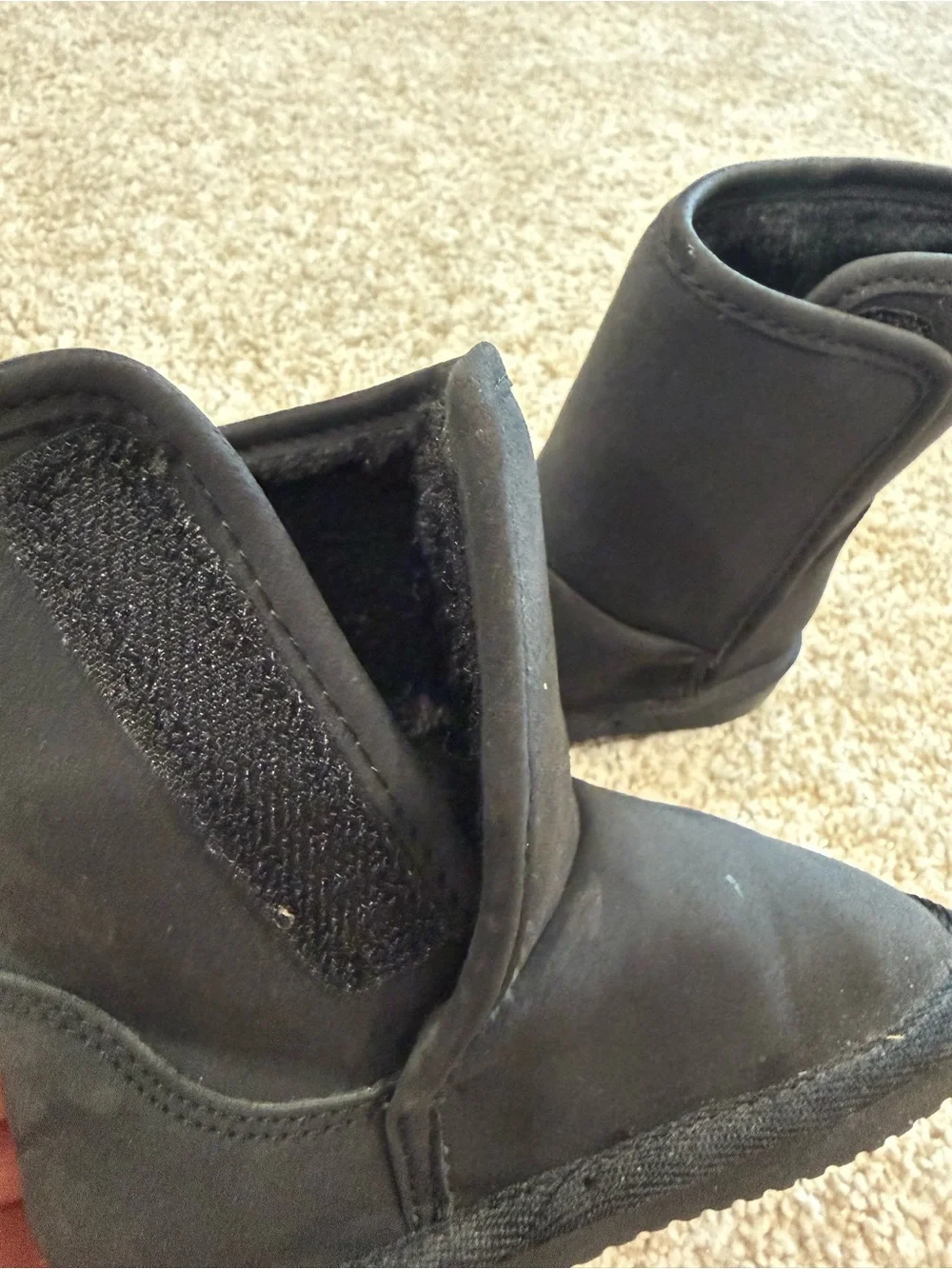 Carter's Black Plush-Lined Baby Boot